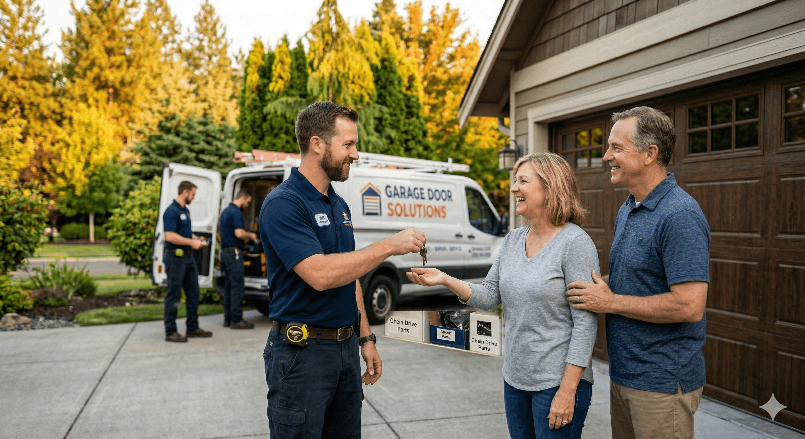 Garage Door Solutions team volunteering and giving back to the Spokane Valley community