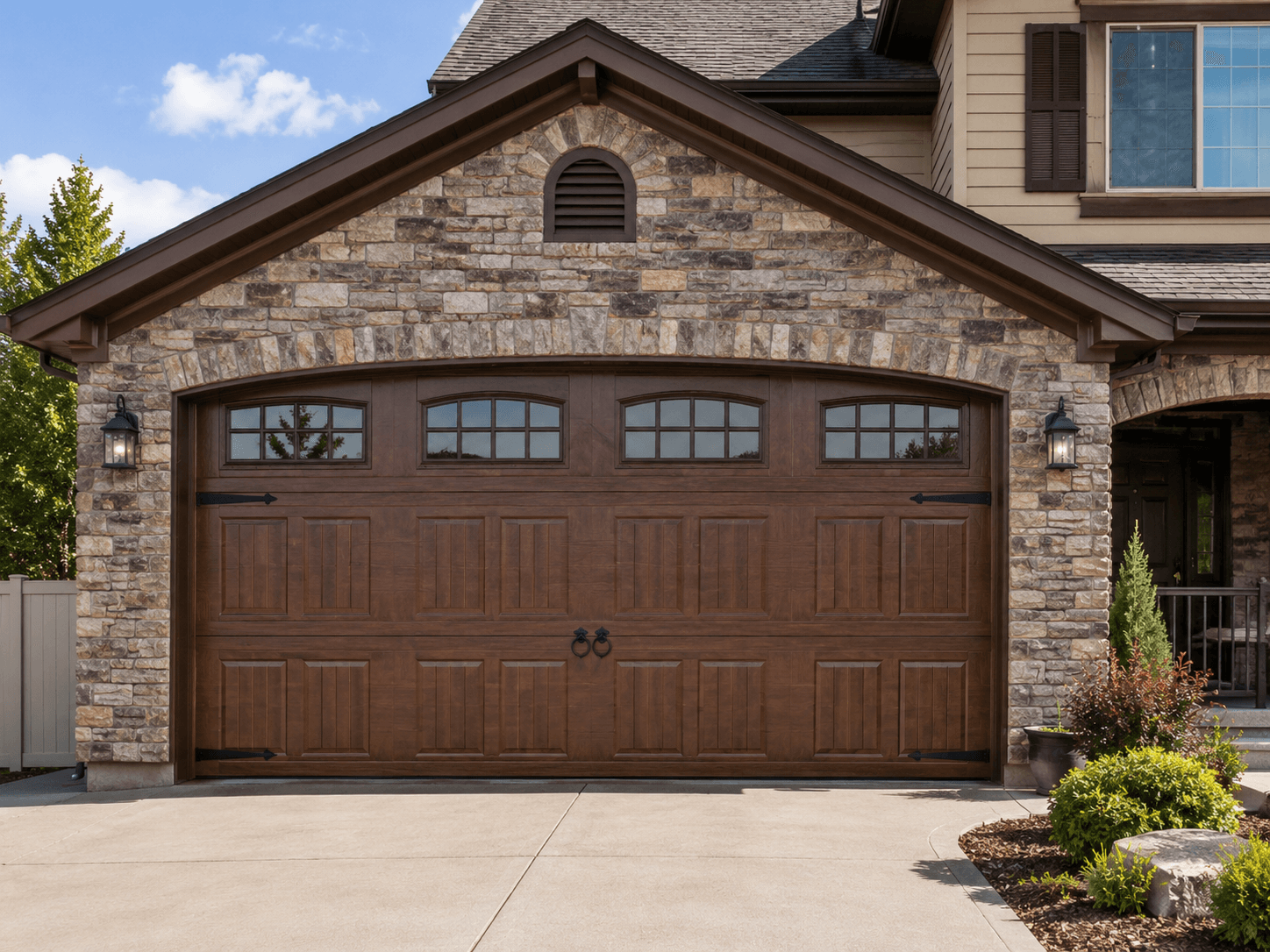 Amarr Classica Collection carriage house door installed in Spokane Valley