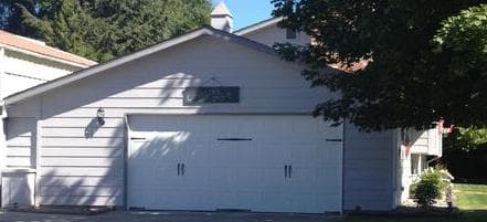 Garage door replacement, before and after — GDS project 6