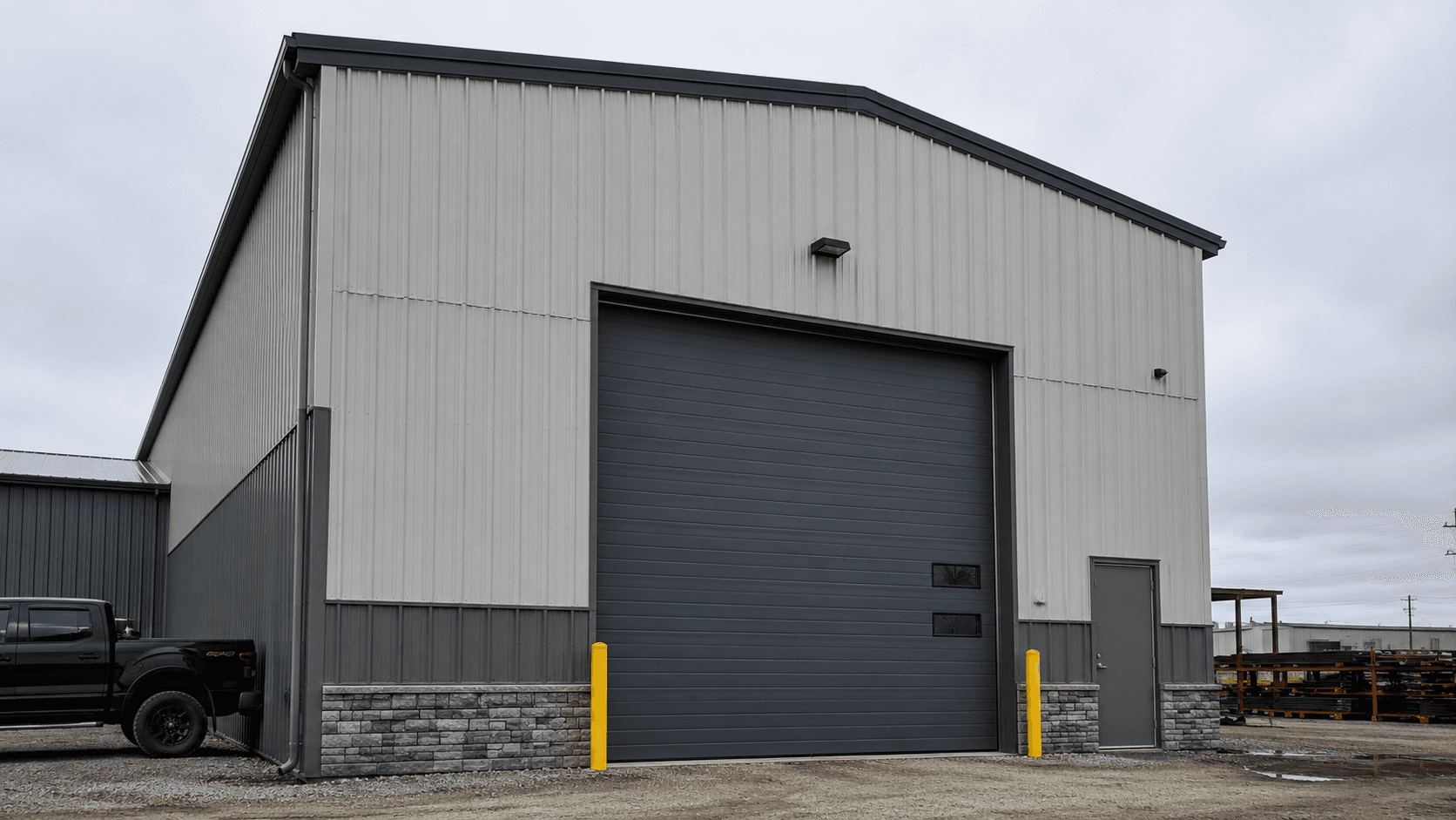 GDS raised building and replaced two 10x10 doors with a 12x12 commercial door
