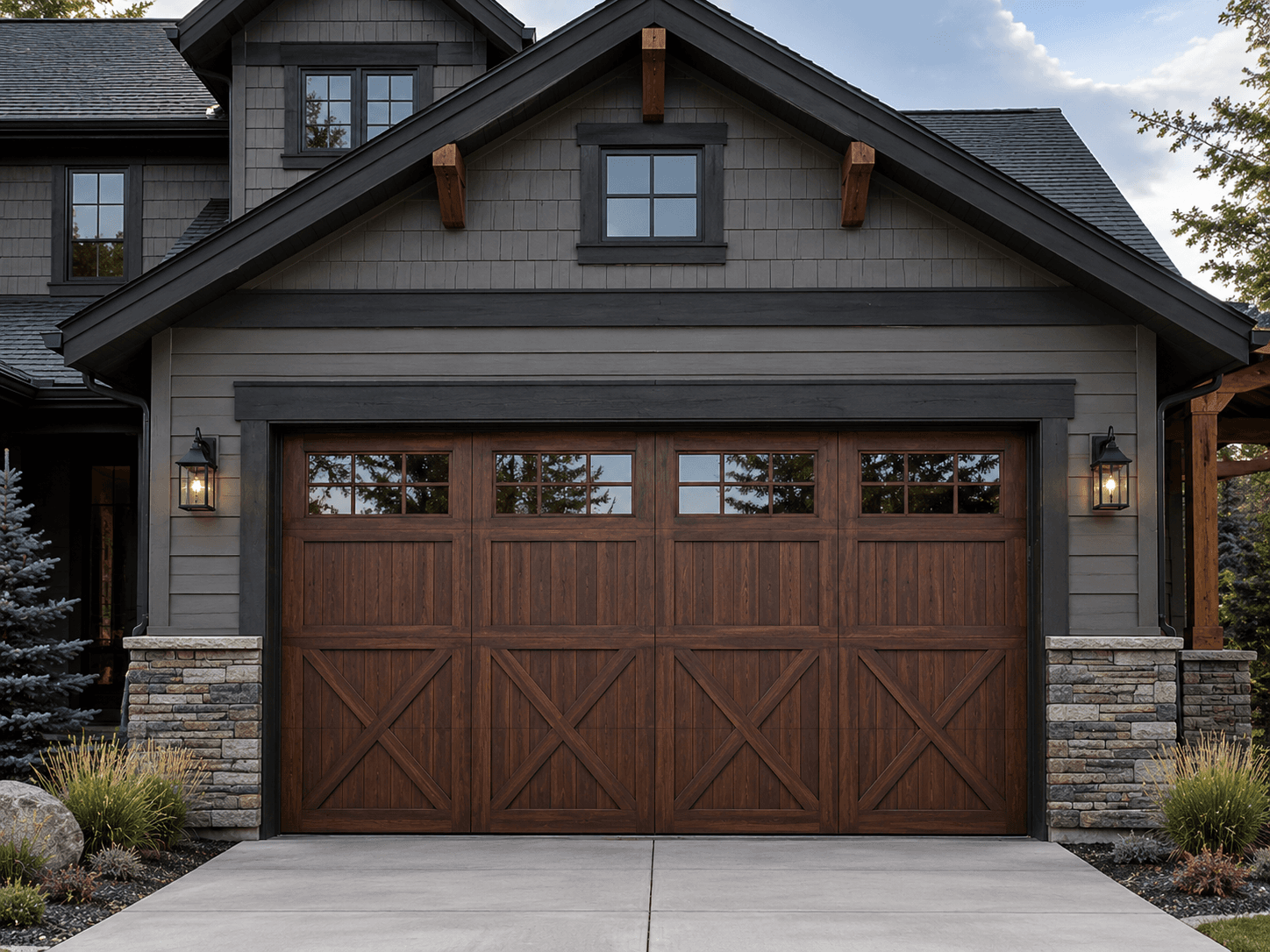 Amarr garage door installed on a Spokane home by GDS