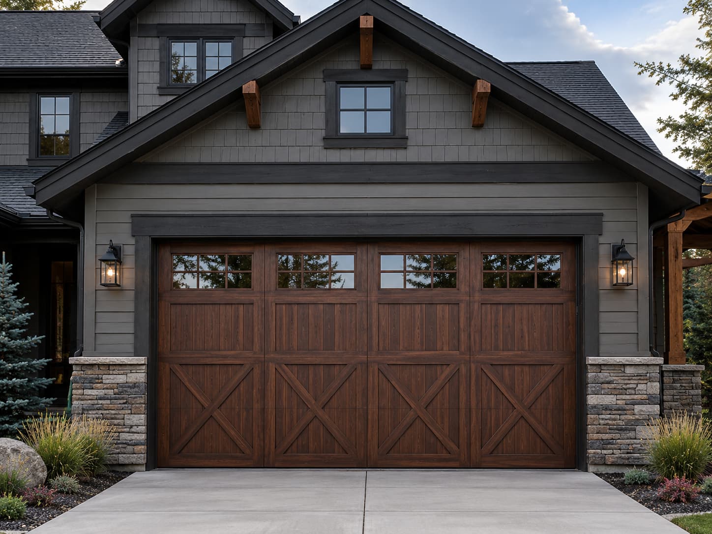 Amarr garage door installed on a Spokane home by GDS