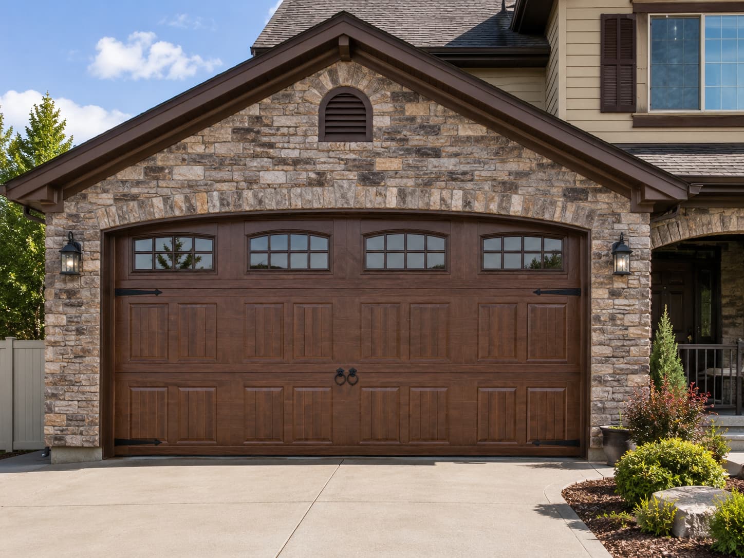 Amarr Classica Collection carriage house door installed in Spokane Valley